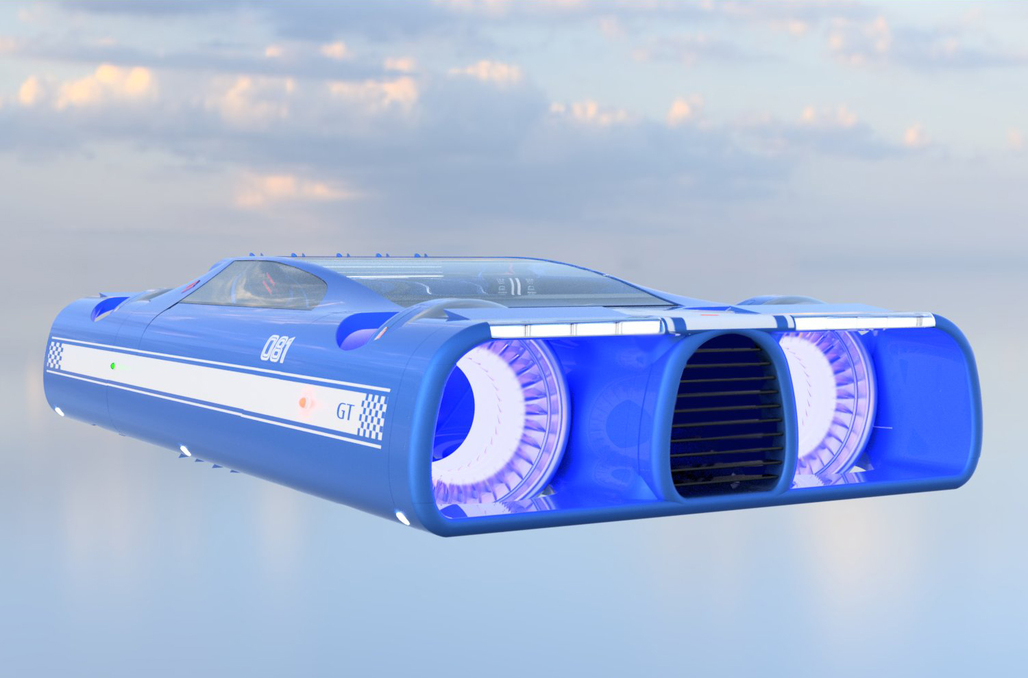 Ace VTOL GT Slipstream two passenger eVTOL concept design aircraft, front view Ace VTOL GT Slipstream two passenger eVTOL concept design aircraft, front view